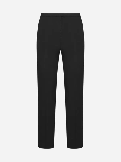 Shop Blanca Vita Pesco Straight-leg Trousers In Black