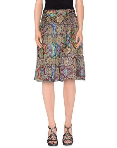 Shop Christian Lacroix Knee Length Skirt In Green