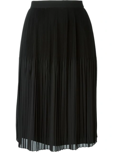 Givenchy Knee Length Pleated Skirt In Black
