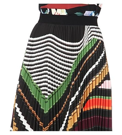 Shop Mary Katrantzou Pleated Full-length Skirt In Viola Stripe