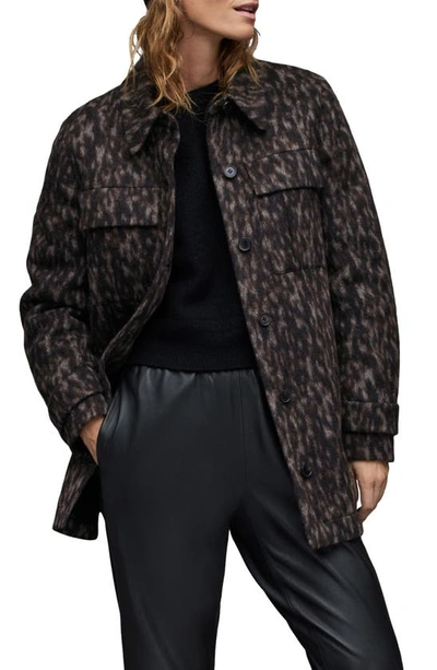 Shop Allsaints Jessa Leppo Abstract Leopard Print Jacket In Brown