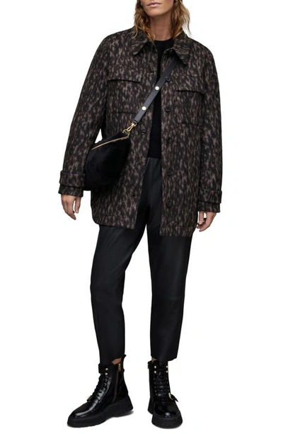 Shop Allsaints Jessa Leppo Abstract Leopard Print Jacket In Brown