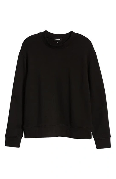Shop Monrow Supersoft Fleece Boyfriend Sweatshirt In Black