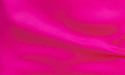 Shop Retroféte Elio One-shoulder Long Sleeve Satin Minidress In Neon Pink