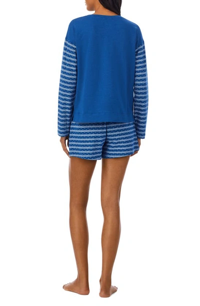 Shop Lauren Ralph Lauren Stripe Long Sleeve Shorts Pajamas In Dkbl/ Prt