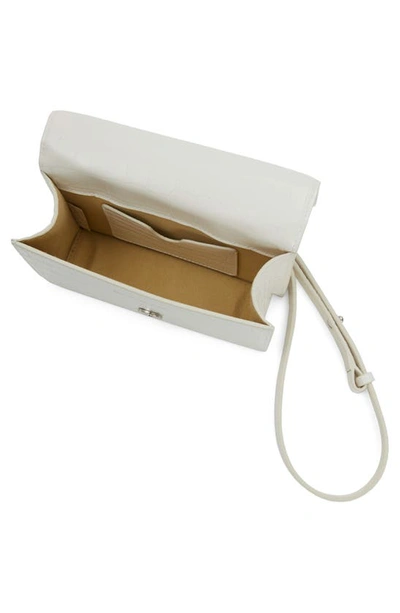 Alexander Mcqueen Mini Jewelled Croc Embossed Leather Satchel In 9210 Soft Ivory