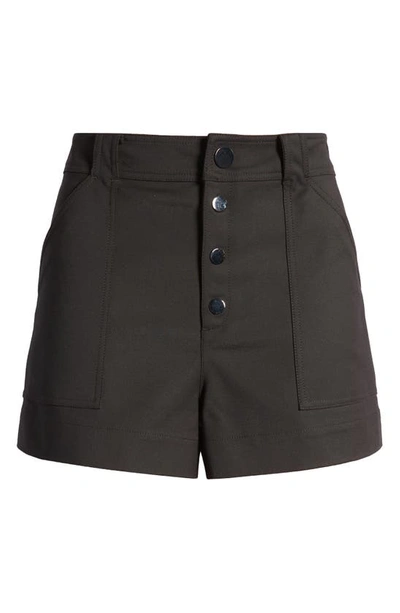 Shop Ramy Brook Roberta High Waist Cotton Blend Shorts In Black
