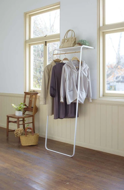 Shop Yamazaki Leaning Shelf Coat Hanger In White