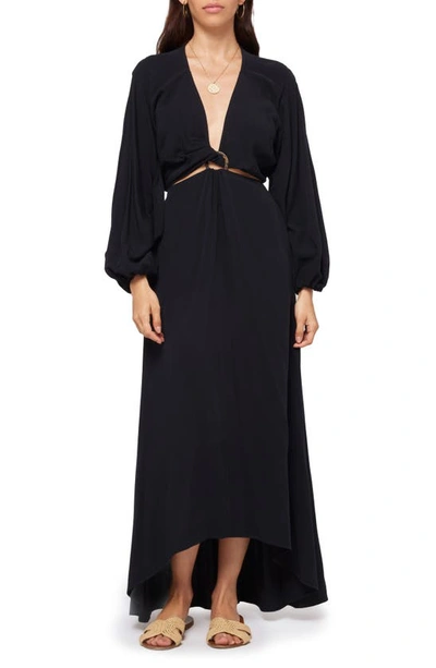 Shop L*space Colette Long Sleeve Cover-up Dress In Black