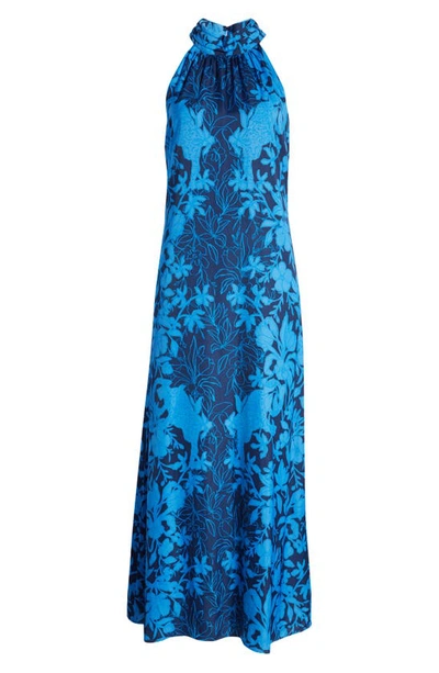 Shop Lilly Pulitzer Donita Floral Maxi Dress In Low Tide Navy Spotting