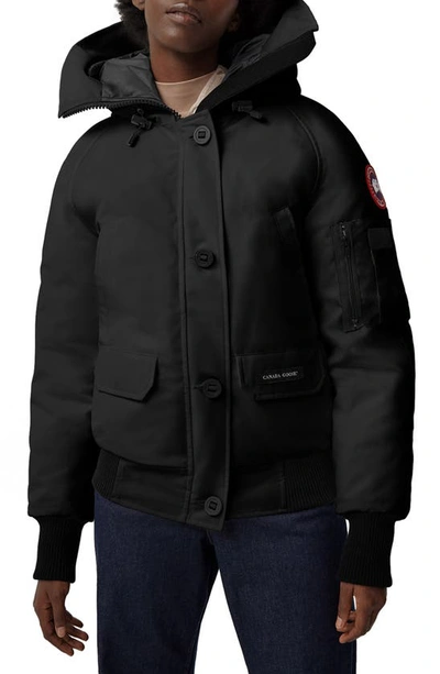 Shop Canada Goose Chilliwack 625 Fill Power Down Bomber Jacket In Black