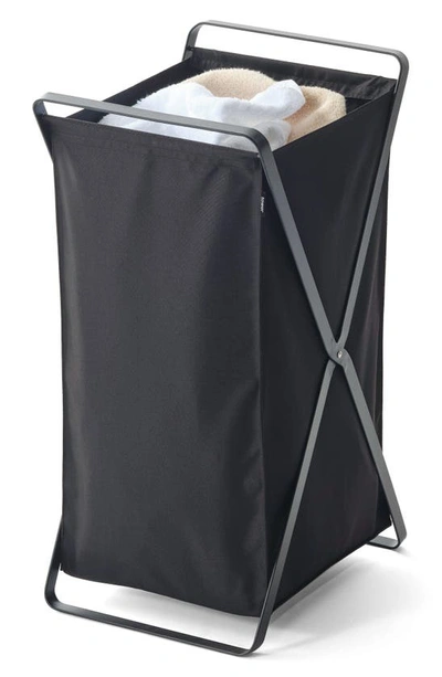 Shop Yamazaki Tower Laundry Hamper In Black