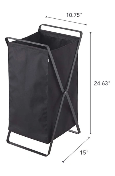 Shop Yamazaki Tower Laundry Hamper In Black