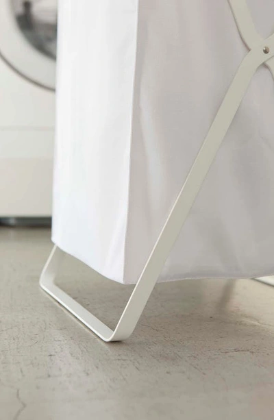Yamazaki Tower Laundry Hamper In White