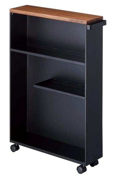 Shop Yamazaki Tower Slim Rolling Bathroom Cabinet In Black