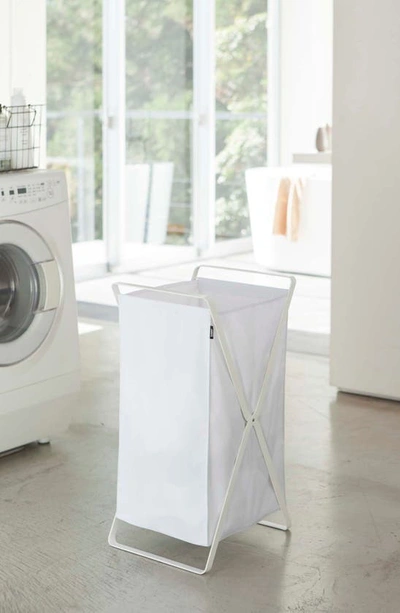 Yamazaki Tower Laundry Hamper In White