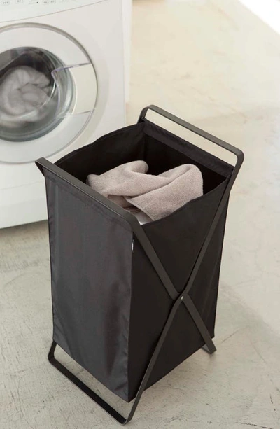 Shop Yamazaki Tower Laundry Hamper In Black