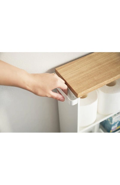 Yamazaki Tower Slim Rolling Bathroom Cabinet In White