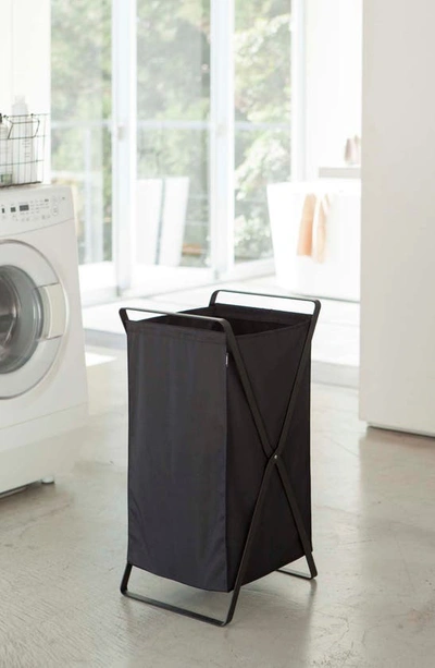 Shop Yamazaki Tower Laundry Hamper In Black