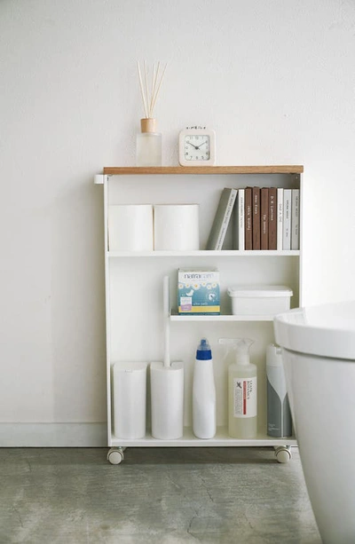 Shop Yamazaki Tower Slim Rolling Bathroom Cabinet In White
