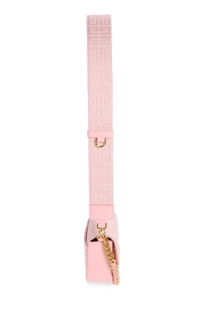 Shop Givenchy Small 4g Embroidered Canvas & Leather Crossbody Bag In Tender Pink