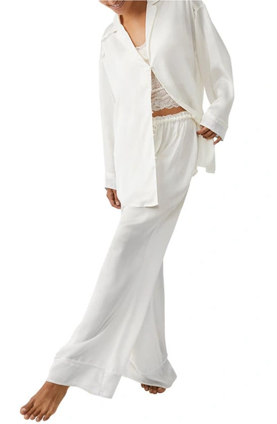 Free People Dreamy Days Wide Leg Pajamas Set In Ivory