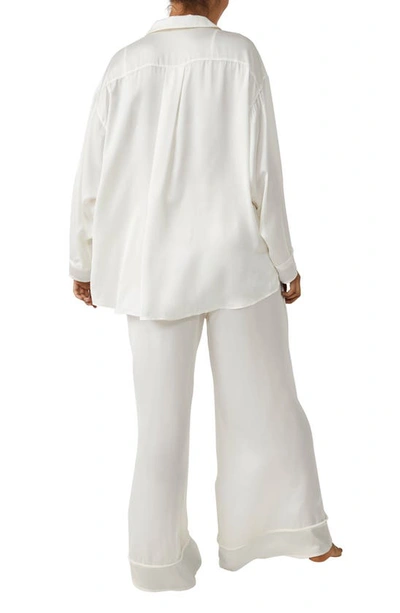 Free People Dreamy Days Wide Leg Pajamas Set In Ivory