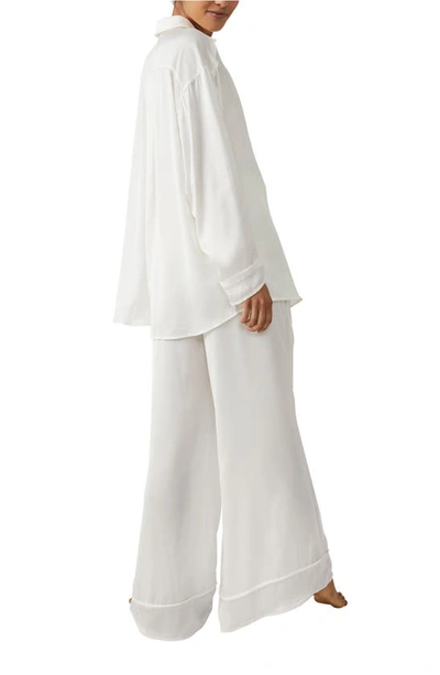 Free People Dreamy Days Wide Leg Pajamas Set In Ivory
