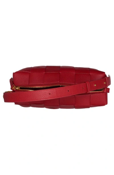 Shop Bottega Veneta Cassette Intrecciato Leather Shoulder Bag In Apple Candy-gold