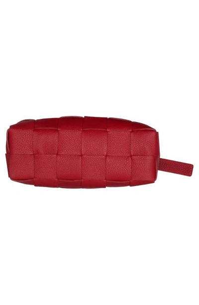 Shop Bottega Veneta Cassette Intrecciato Leather Shoulder Bag In Apple Candy-gold