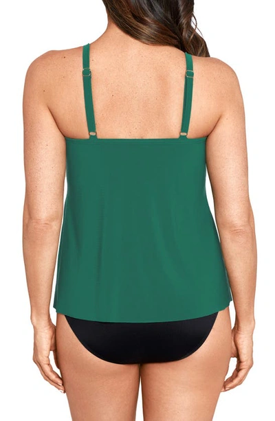 Shop Miraclesuit Allura Rock Solid Crisscross Tankini Top In Malachite Green