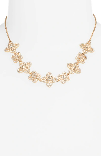 Shop Marchesa Lace Is More Floral Frontal Necklace In Gold/ Cgs/ Cry
