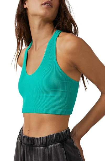 Shop Free People Fp Movement Free Throw Crop Tank In Sport Green