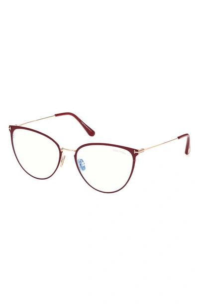 Shop Tom Ford 56mm Blue Light Blocking Glasses In Shiny Red