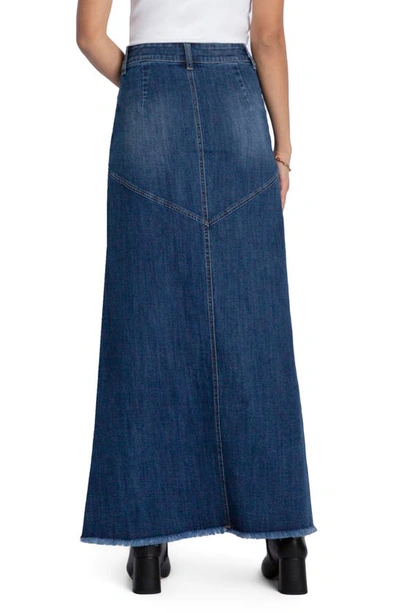 Shop Wash Lab Denim Pieced Denim Maxi Skirt In Retro Blue