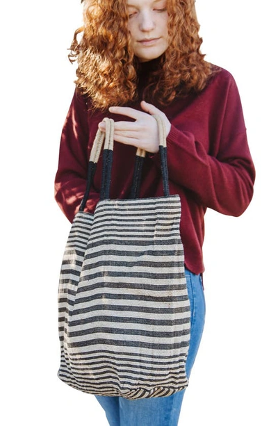 Will And Atlas Paloma Stripe Shopper Bag In Black