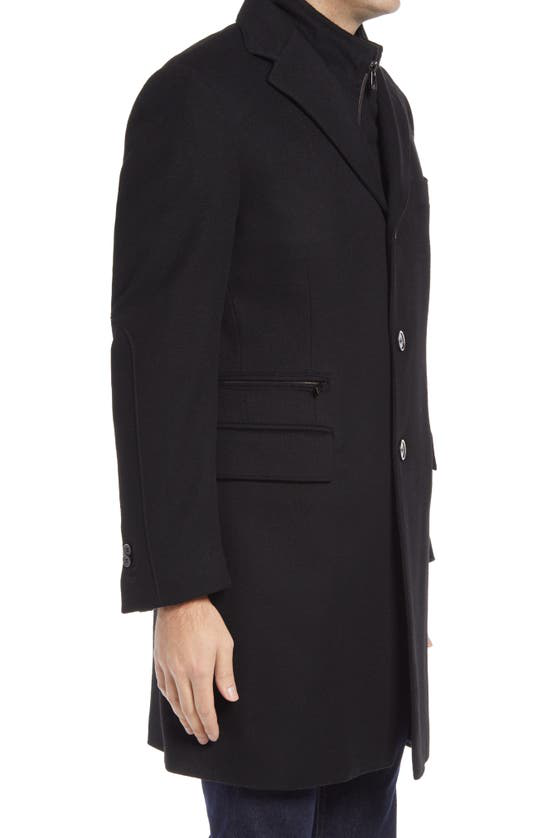 Corneliani single-breasted wool coat - Black
