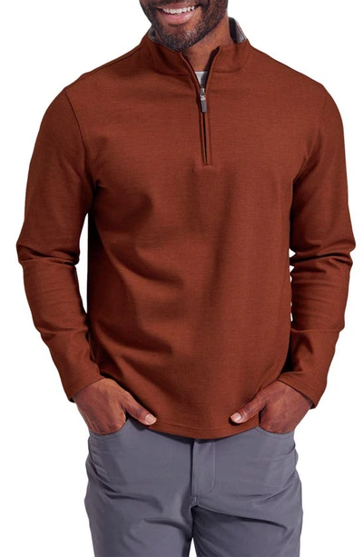 Shop Mizzen + Main Proflex Performance Quarter Zip Pullover In Rust Heather