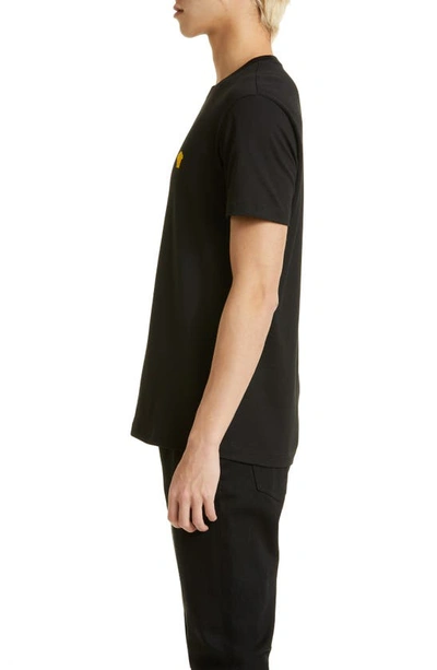 Shop Versace Embroidered Medusa Cotton T-shirt In Black