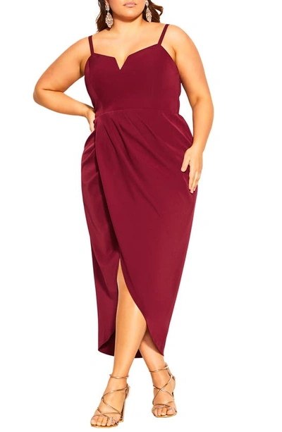 Shop City Chic Sassy Dress In Ruby