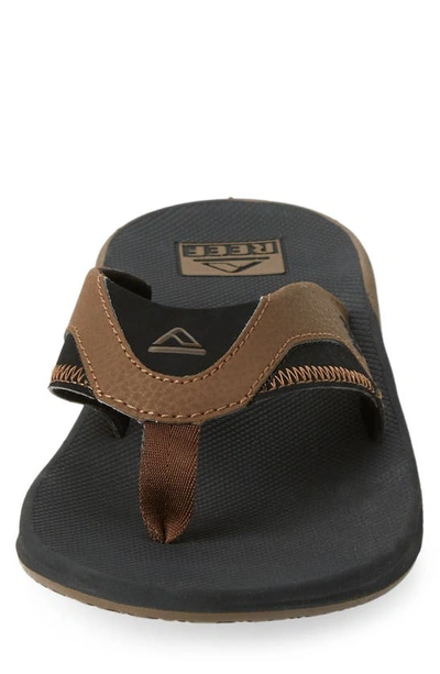Reef Fanning Low Flip Flop In Black And Tan