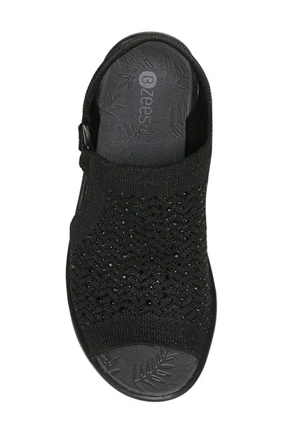 Shop Bzees Star Bright Knit Wedge Sandal In Black / Black Engineered Knit