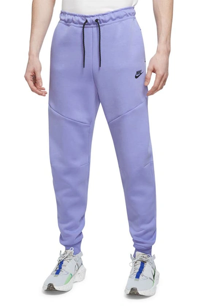 Shop Nike Tech Fleece Jogger Sweatpants In Light Thistle/ Black