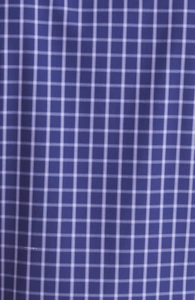 Shop Mizzen + Main Leeward Trim Fit Check Performance Button-up Shirt In Blueprint Windowpane