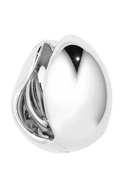 Shop Coperni Logo Hoop Earrings In Silver