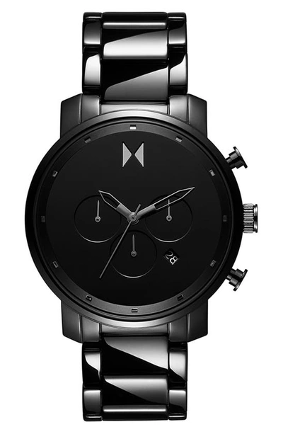 Shop Mvmt Chrono Ceramic Bracelet Watch, 45mm In Black