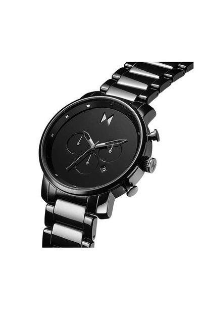 Shop Mvmt Chrono Ceramic Bracelet Watch, 45mm In Black