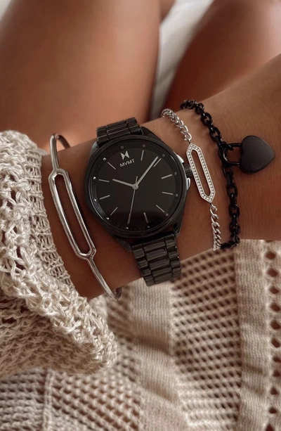Shop Mvmt Coronada Ceramic Bracelet Watch, 36mm In Black