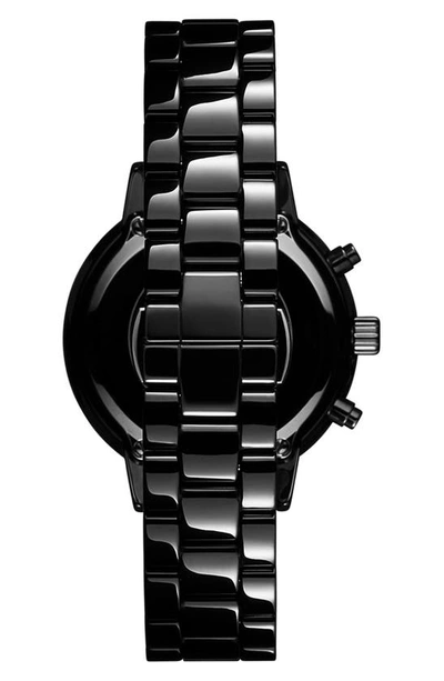 Shop Mvmt Nova Chronograph Ceramic Bracelet Watch, 38mm In Black