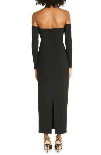Shop Cult Gaia Capri Off-the-shoulder Long Sleeve Maxi Dress In Black